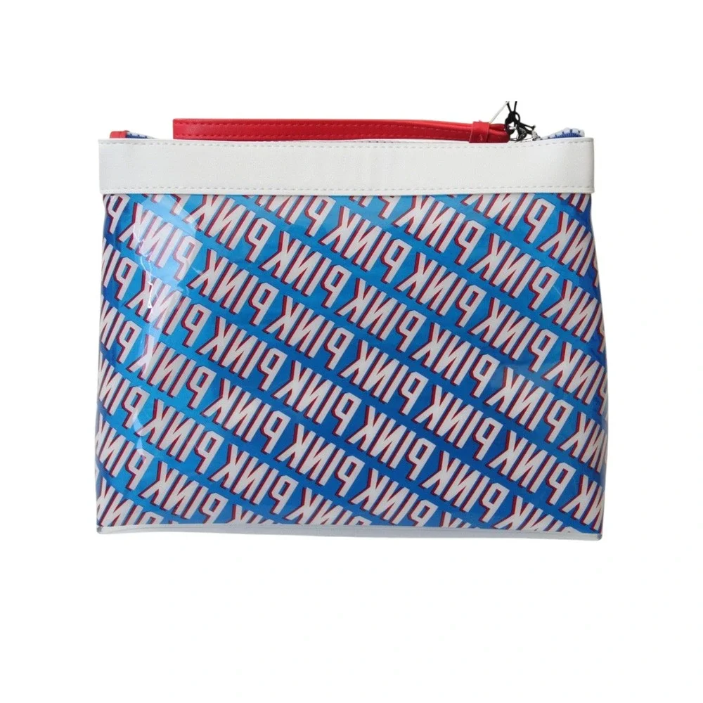 Victoria's Secret Pink Americana Bag Women OS Red White Blue New Clear Wristlet
